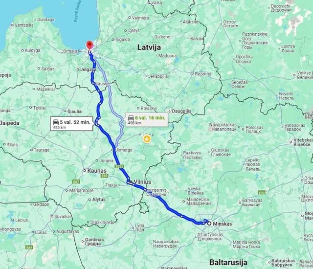 Kelionė maršrutas Minskas – Ryga?