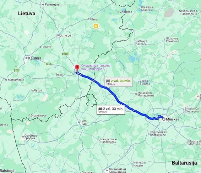 Kelionė maršrutas Minskas – Vilnius?